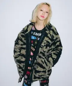 (Mサイズ)✅美品 迷彩 カモ ヒス X-girl ミリタリーBOA/JK