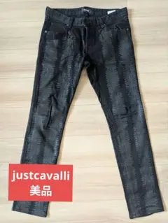 justcavalli ブラック パターン入り デニム 30