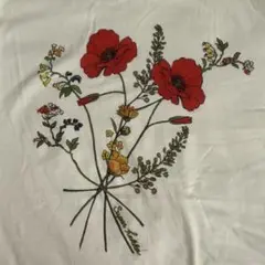 スーパーハッカ super hakka 花柄プリント 半袖Tシャツ クリーム色