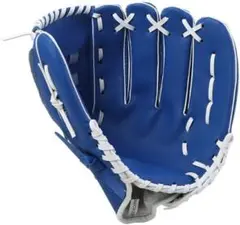 野球グローブ 軟式 練習用 衝撃吸収パッド内蔵 大人用(12.5インチ 色：青)