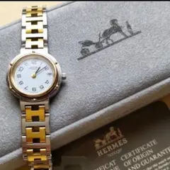 HERMES エルメス クリッパー 女性用 クオーツ腕時計 新品コマ付き