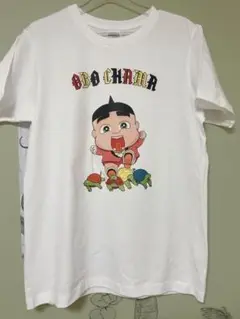 おぼっちゃまくん 亀に乗って登校 カラフルロゴtシャツ ホワイト Sサイズ