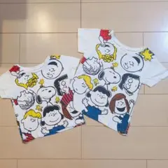スヌーピー 半袖Tシャツ 100 120 リンクコーデ 兄弟 おそろい