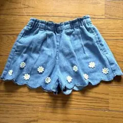 petit main 花柄刺繍 ハーフパンツ 90