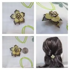 ハンドメイド ポニーフック(フラワー ホワイト)