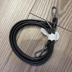 ショルダーストラップ PUレザー 斜め掛け 肩掛け バッグ用 黒　シルバー
