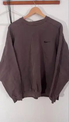 NIKE 銀タグ　スウォッシュ　古着　スウェット　スモークブラウン　Mサイズ