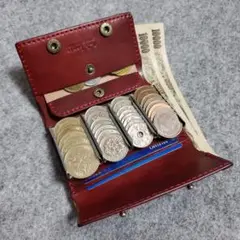 (名入れ可・色変更可)コインキャッチャー　財布　ハンドメイド　レザー　クラフト