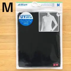 エアリズム　シルクブレンド UVカット クルーネックT 長袖　黒 M　ユニクロ①