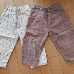 テータテート 格子柄パンツ 2点セット 120cm
