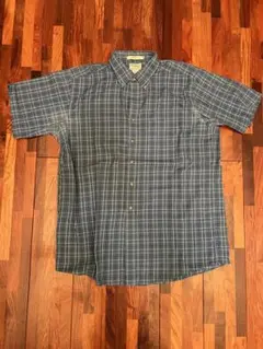 L.L.Bean 半袖ツイルシャツ チェック柄 100%コットン