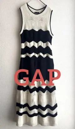 GAP 新品タグ付き‼️ノースリーブニットワンピース サマーニット　ボーダー　黒白