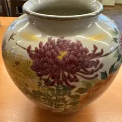 花柄陶器花瓶アンティーク　壺 九谷焼