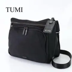 良品 TUMI トゥミ トレーサータグ付 レザー ナイロン ショルダーバッグ 黒