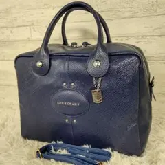 【美品/大容量】LONGCHAMP 2way ショルダーバッグ クアドリ レザー