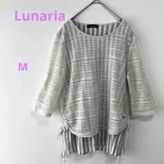 Lunaria【M】 ストライプ柄 トップス 透け感　シアー　カジュアル