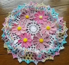 ❀レース編み　コスモスのドイリー❀