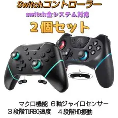 2個2色 Switch スイッチ コントローラー 無線接続 マクロ機能付き