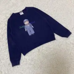 Lee リー　裏起毛スウェット　プリントトレーナー　ラウンドネック　紺　XS