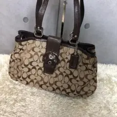【美品】コーチ トートバッグ ジャッキー キャンバス レザー