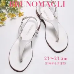 最終価格 BRUNOMAGLI ブルーノマリ トングサンダル ミュール ホワイト