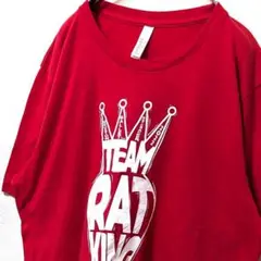 ベラキャンパスチームラットキングナットクラッカーロゴ Tシャツレッド赤L古着