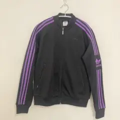 adidas ジャージジャケット ブラック/パープル