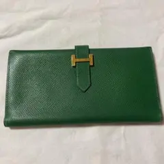 美品 エルメス 長財布 べアン クシュベル ゴールド金具