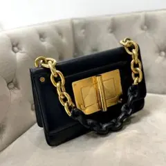 TOM FORD トムフォード レザー チェーンバッグ ブラック