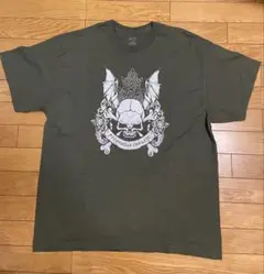 スカルデザイン Tシャツ XL オリーブグリーン