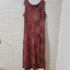 LAURA ASHLEY ノースリーブワンピース 総柄 花柄 コットン100％
