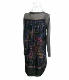 sacai サカイ ドッキング ペイズリー ワンピース リネン