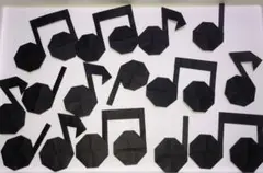 折り紙　音符　３種３０個セット　黒