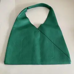 グリーンレザーアシンメトリックトートバッグ