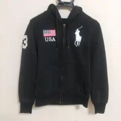 【レア】ポロラルフローレン USA国旗 スウェット ジップパーカー S