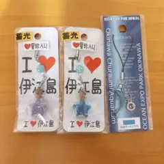 伊江島 星砂 ストラップ ×2個 美ら海水族館 ストラップ ×1個 計3個セット