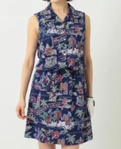 SUN SURF × BEAMS GOLF ハワイアン ワンピース ネイビー M