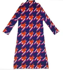 PLEATS PLEASE 21ss レアプリント ハイネック 総柄ワンピース