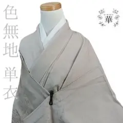 1440 華 色無地 単衣 松 植物 砂色