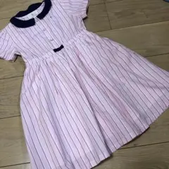 KUMIKYOKU ストライプ 半袖ワンピース 120