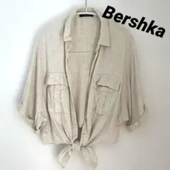 美品　Bershka リネン混　半袖シャツ