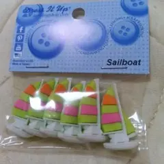 アメリカンボタン Sailboat ボタン 6個入り カラフル