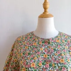 花柄カーディガン シャツ 半袖 綿100%