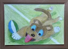 ワンちゃんトライ！色鉛筆画