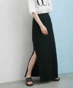 アダムエロペ　チェック＆リブニットリーンスカート