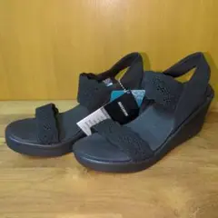 未使用！スケッチャーズ レース ウェッジソールサンダル 24cm 洗濯機◯