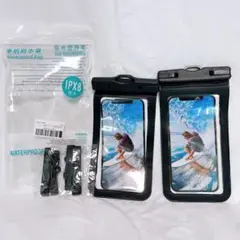 ⭐️2個❣️スマホ 防水ケース IPX8完全防水 タッチ可能 指紋認証 顔認証
