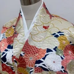 KN4923 洗える着物 小紋 身丈156cm ポリエステル 化繊