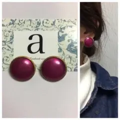 1056-3☺︎パールピンクとゴールドのアンティークピアス☺︎