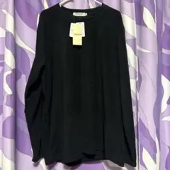 タグ付き新品未使用 Lサイズフリース 暖かいカットソーTHRUKTON 黒 長袖